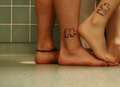 Puzzle Matching Tattoo Designs for Couple
