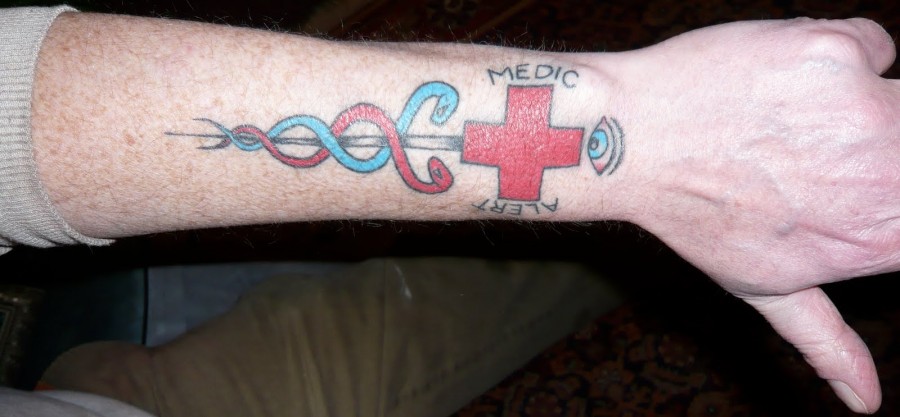 Awesome Medic Alert Tattoo For Man