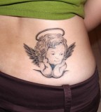 Wonderful Baby Angel Tattoos On Lower Back