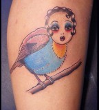 Bird With Girl Face - Tattoos For Girls