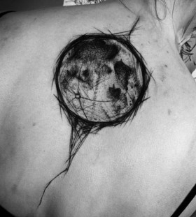 moon back tattoos for women