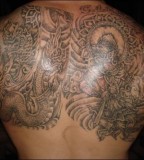 Full Back Tiger Muay Thai Tattoo Design Photo
