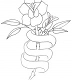 Tattoo Design Rose Bud With Three Names Banner