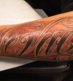 Awesome Shades Name Tattoo Design on Arm