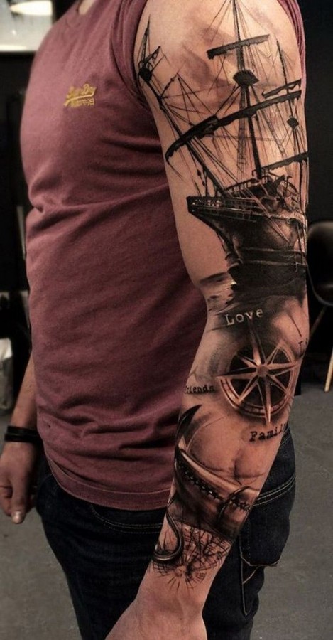 nautical sleeve tattoos for men