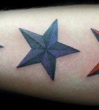 Dark Nautical Star Tattoos