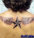 Upper Back Nautical Star Tattoos