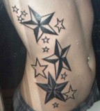 Great Nautical Star Tattoos On Ribs