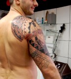 Over-the-Shoulder / Sleeve Polynesian Tattoo Designs for Men