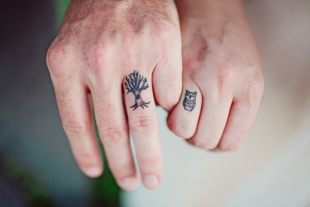 owl and tree couples tatttoos