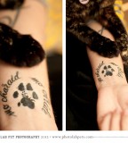 Cat Paw Print Tattoo In left Hand For women