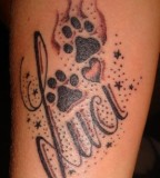Paw Love Heart Tattoo PIctures