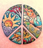 Colorful Peace Tattoo Pictures Gallery