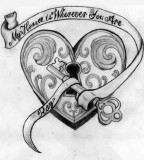 Heart Key Tattoos Design On Paper