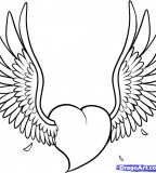 Draw a Heart With Wings Tattoo