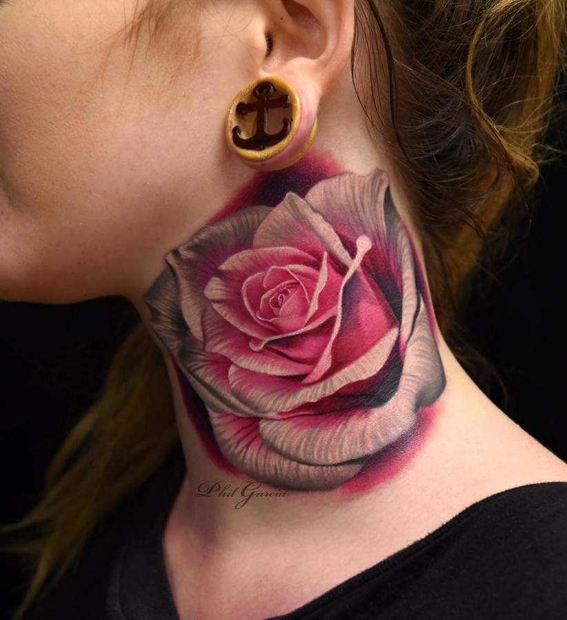 pink-rose-on-the-neck-tattoo-by-phil-garcia