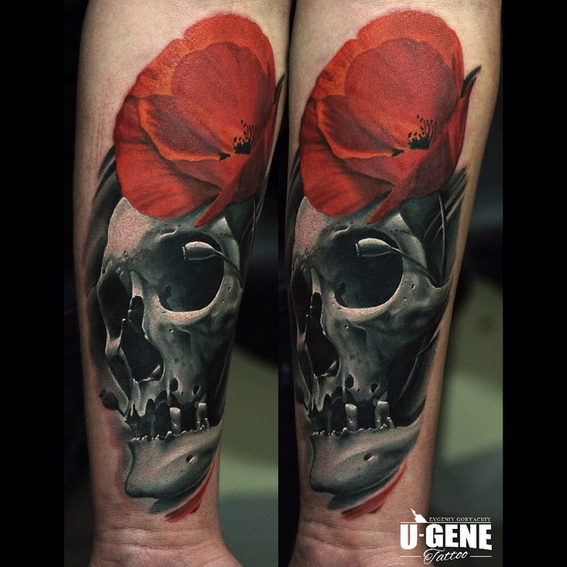 poppy flower tattoo by u_gene