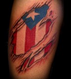Beautiful Puerto Rico Flag Under Your Skin Tattoo Design