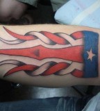 Amazing Art Puerto Rican Flag Tattoo on Inner Lower Arm