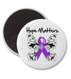 Purple Ribbon Awareness Hope Matters Refrigerator Magnets
