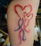 Purple Red Ribbon Tattoo And Meanings Cancer