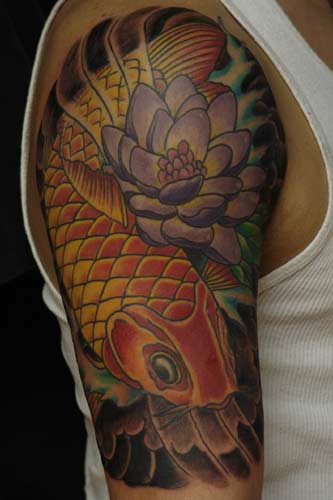Koi Fish Tattoo Half Sleeve