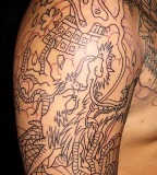 Quarter Sleeve Tattoo Dragon Sketch