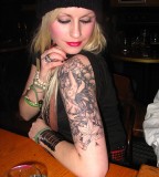 Beautiful Girl With Sexy Prince Quarter Sleeve Tattoo