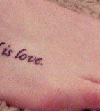 Fancy Love Words Tattoo Photo On Foot