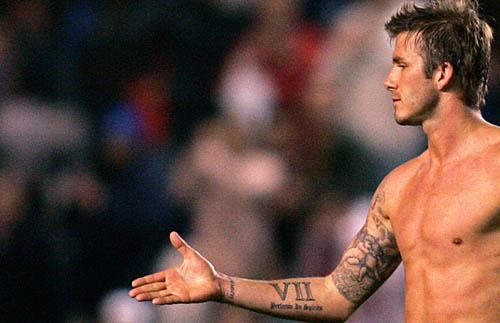 David Beckham’s Tattoo With Roman Numeral