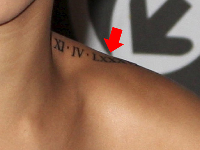 Rihanna’s Shoulder Roman Numeral Tattoo