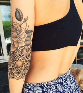 rose and mandala tattoos for women