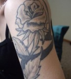 Black Rose Upper-Arms / Shoulder Tattoo Design for Women - Flower Tattoos
