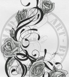 Trible Vine And Roses Tattoo Images