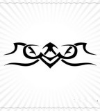 Black Ink Sagittarius Tribal Symbol Tattoo Sketch Design
