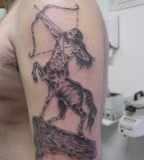 Sagittarius Zodiac Symbol Tattoo On Biceps