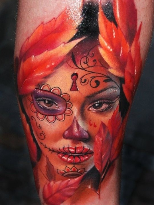 santa-muerte-autumn-tattoo