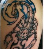 Skull Head Scorpion Tattoos For Men