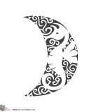 Moon Seahorse Black / White Polynesian Design