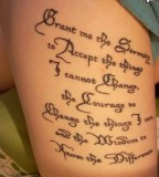 Serenity Quotes Tattoo Design On Upper Arm