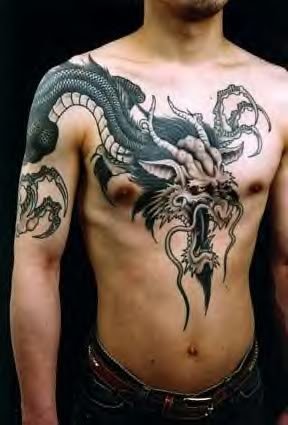 Amazing Dragon Shoulder Blade Tattoo Design