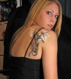 Shoulder Tattoo Girls of Tribal Mythical Dragon Tattoo Design for Women