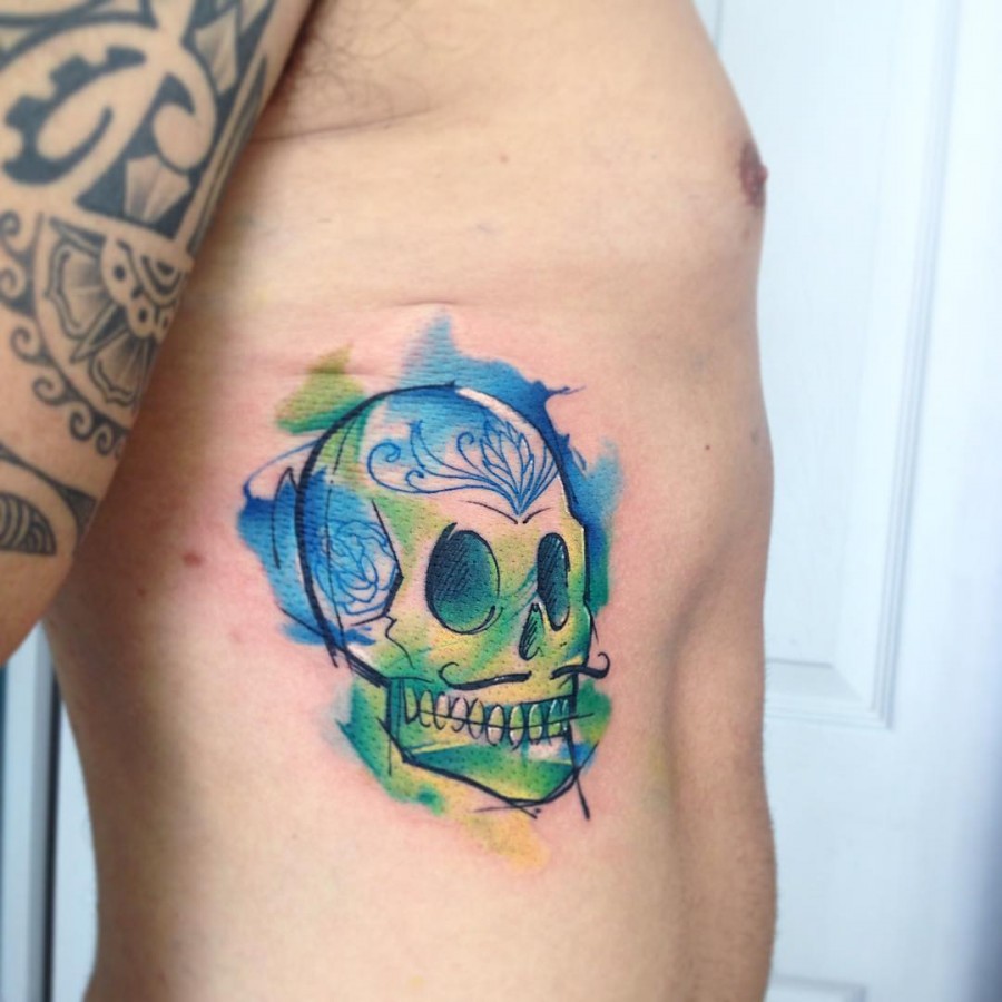 skull-watercolor-tattoo
