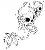 Flower Skulls Tattoo Design By Raikoh101