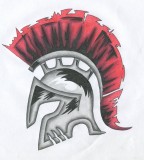 Spartan Helm With Red Hair
