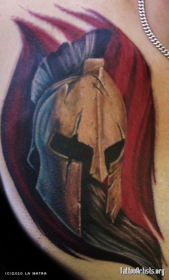 Spartan Helmet Tattoo Art