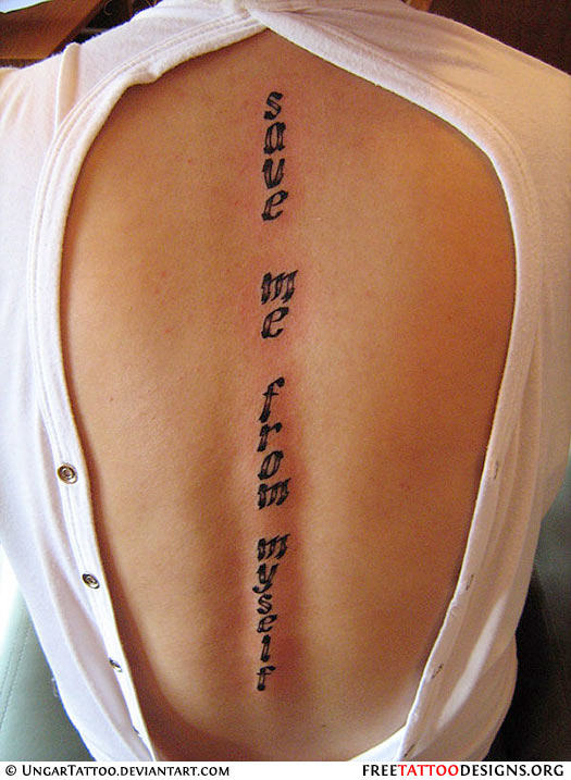 Vertebral Column Female Tattoo Photo