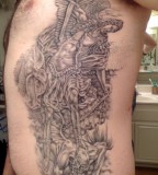 Saint Michael The Archangel Side Body Tattoo
