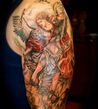 St Michael Tattoo Upper Arm - Shoulder Design