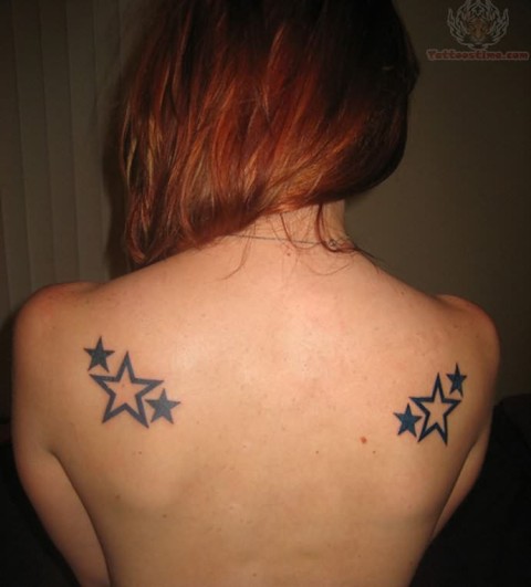 Star Tattoo Designs For Women Back Shoulder